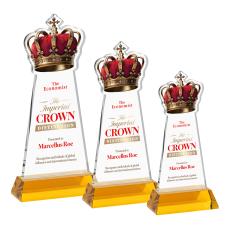 Crown VividPrint Award on Hartford Base - Amber - Over $150