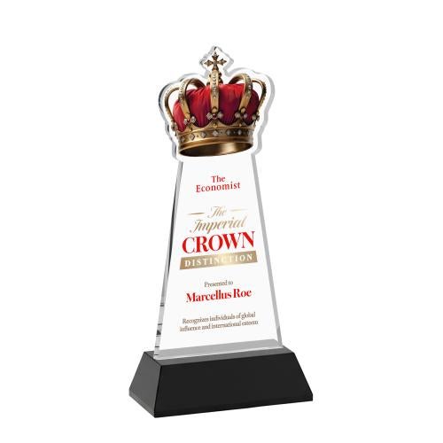 Recognition Awards - Crystal Awards - Crown VividPrint&trade; Award on Hartford Base - Black
