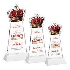 Crown VividPrint Award on Hartford Base - White - Crystal Awards