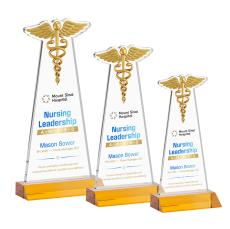 Caduceus VividPrint Award - Amber - Colored Glass Awards