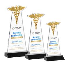Caduceus VividPrint Award - Black - Colored Crystal Awards