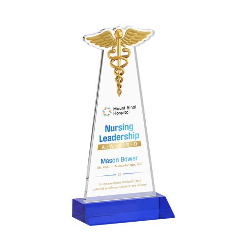 Recognition Awards - Crystal Awards - Caduceus VividPrint&trade; Award - Blue