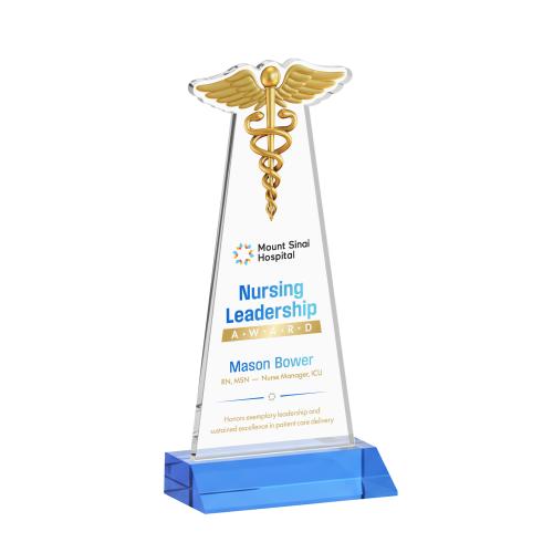 Recognition Awards - Crystal Awards - Caduceus VividPrint&trade; Award - Sky Blue