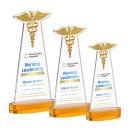 Caduceus VividPrint&trade; Award on Alberton Base - Amber