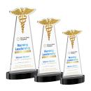Caduceus VividPrint&trade; Award on Alberton Base - Black