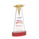 Caduceus VividPrint&trade; Award on Alberton Base - Red