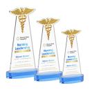 Caduceus VividPrint&trade; Award on Alberton Base - Sky Blue