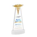 Caduceus VividPrint&trade; Award on Alberton Base - White