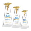 Caduceus VividPrint&trade; Award on Alberton Base - White