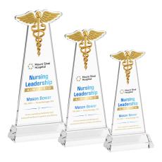 Caduceus VividPrint Award on Hartford Base - Clear - Over $150