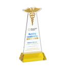 Caduceus VividPrint&trade; Award on Hartford Base - Gold