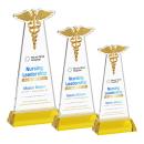 Caduceus VividPrint&trade; Award on Hartford Base - Gold