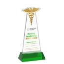 Caduceus VividPrint&trade; Award on Hartford Base - Green