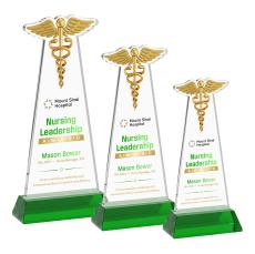 Caduceus VividPrint Award on Hartford Base - Green - Full Color Awards