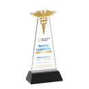 Caduceus VividPrint&trade; Award on Hartford Base - Black