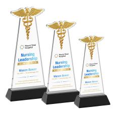 Caduceus VividPrint Award on Hartford Base - Black - Full Color Awards