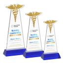 Caduceus VividPrint&trade; Award on Hartford Base - Blue
