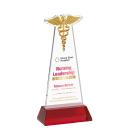 Caduceus VividPrint&trade; Award on Hartford Base - Red