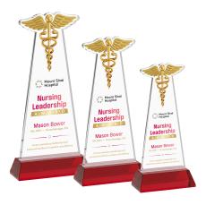 Caduceus VividPrint Award on Hartford Base - Red - Over $150