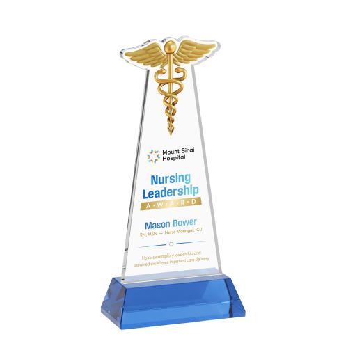 Recognition Awards - Crystal Awards - Caduceus VividPrint&trade; Award on Hartford - Sky Blue