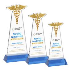 Caduceus VividPrint Award on Hartford - Sky Blue - Colored Glass Awards