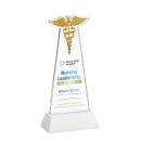 Caduceus VividPrint&trade; Award on Hartford Base - White