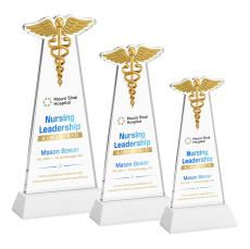 Caduceus VividPrint Award on Hartford Base - White - Over $150