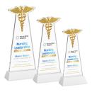 Caduceus VividPrint&trade; Award on Hartford Base - White