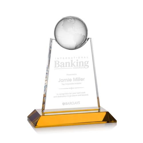 Recognition Awards - Crystal Awards - Netherford Globe Award - Amber