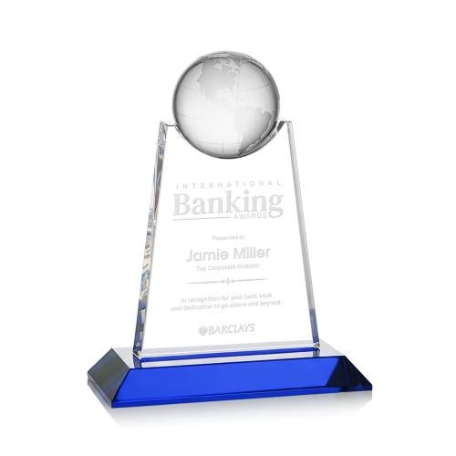 Recognition Awards - Crystal Awards - Netherford Globe Award - Blue