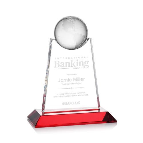 Recognition Awards - Crystal Awards - Netherford Globe Award - Red