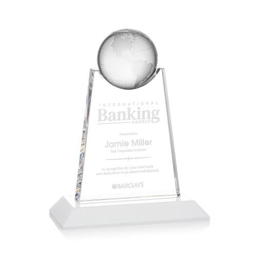 Recognition Awards - Crystal Awards - Netherford Globe Award - White