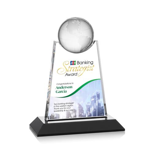 Recognition Awards - Crystal Awards - Netherford Globe VividPrint&trade; Award - Black