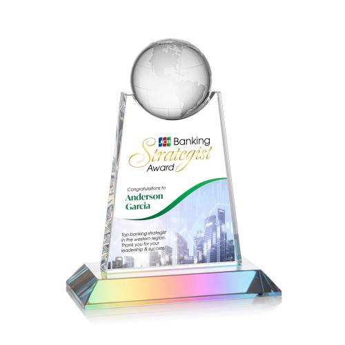 Recognition Awards - Crystal Awards - Netherford Globe VividPrint&trade; Award - Prismatic