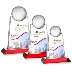 Netherford Globe VividPrint Award - Red - Crystal Globe Awards
