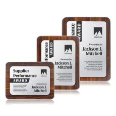 Reston Plaque - Walnut Finish/Silver - Retirement Plaques