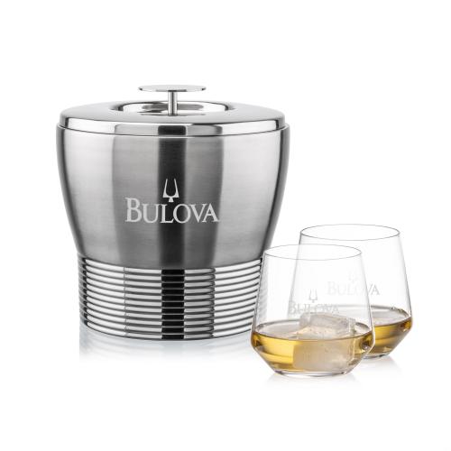 Corporate Gifts - Barware - Glasses Sets - Genoa Ice Bucket & Tucson On-the-Rocks Set