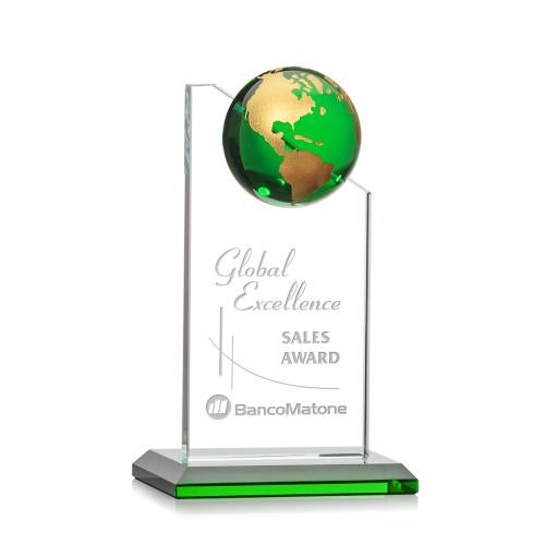 Recognition Awards - Crystal Awards - Arden Globe Award - Green/Gold