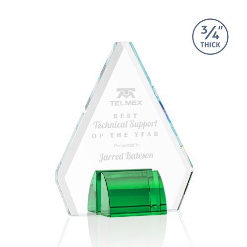 Recognition Awards - Crystal Awards - Roxborough Award - Green
