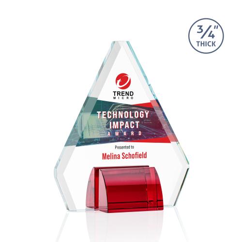 Recognition Awards - Crystal Awards - Roxborough VividPrint&trade; Award - Red