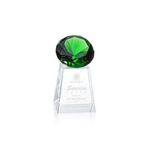 Recognition Awards - Crystal Awards - Celestina Gemstone Award - Emerald