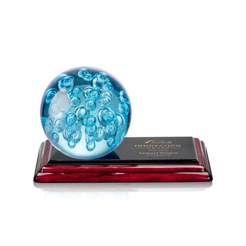 Recognition Awards - Glass Awards - Art Glass Awards - Addison Award on Rosewood Base