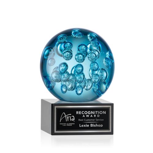 Recognition Awards - Glass Awards - Art Glass Awards - Addison Award on Hancock Base - Black
