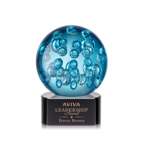 Recognition Awards - Glass Awards - Art Glass Awards - Addison Award on Paragon Base - Black