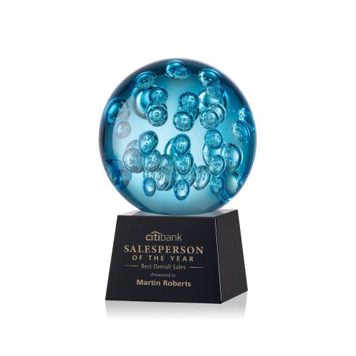 Recognition Awards - Glass Awards - Art Glass Awards - Addison Award on Robson Base - Black