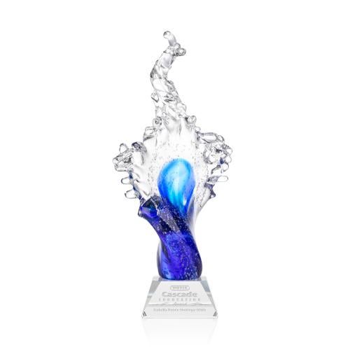 Recognition Awards - Glass Awards - Art Glass Awards - Breaker Award on Sheffield Base - Clear