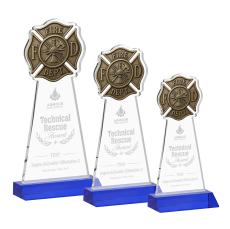 Fire Dept Award - Blue - Blue Crystal Awards