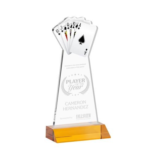 Recognition Awards - Crystal Awards - Poker Award - Amber
