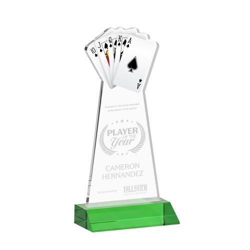 Recognition Awards - Crystal Awards - Poker Award - Green