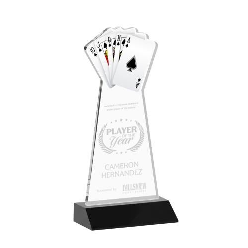 Recognition Awards - Crystal Awards - Poker Award - Black